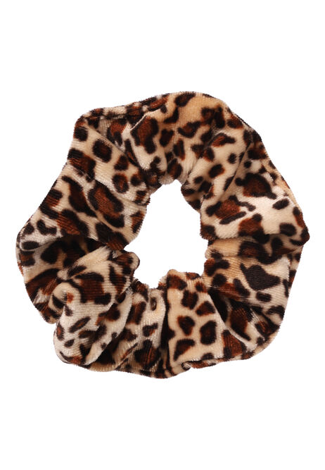 Womens Leopard Print Velvet Scrunchie Hair Tie
