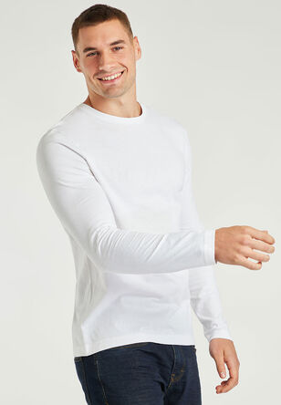 Mens White Long Sleeve T-Shirt