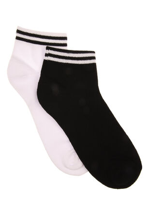Mens 2pk Black and White Sports Socks 