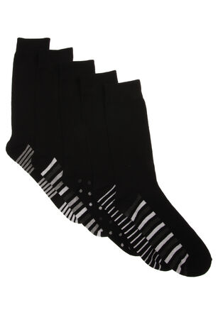 Mens 5pk Black Stripe Ankle Socks