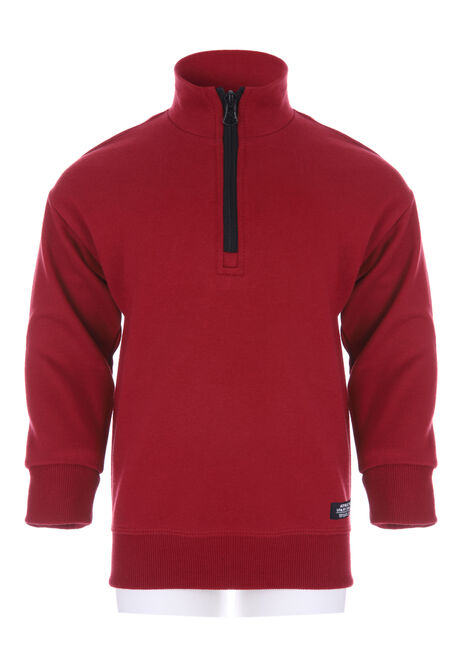 Younger Boys Red Zip Sweater