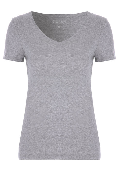 Womens Grey V Neck T-Shirt