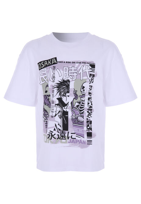 Older Boys White Skull T-shirt