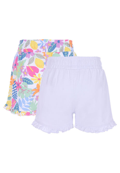 Younger Girls 2pk Floral Frill Shorts