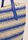 Womens Blue Stripe Straw Tote Bag