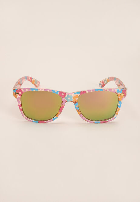 Girls Pink Floral Printed Sunglasses