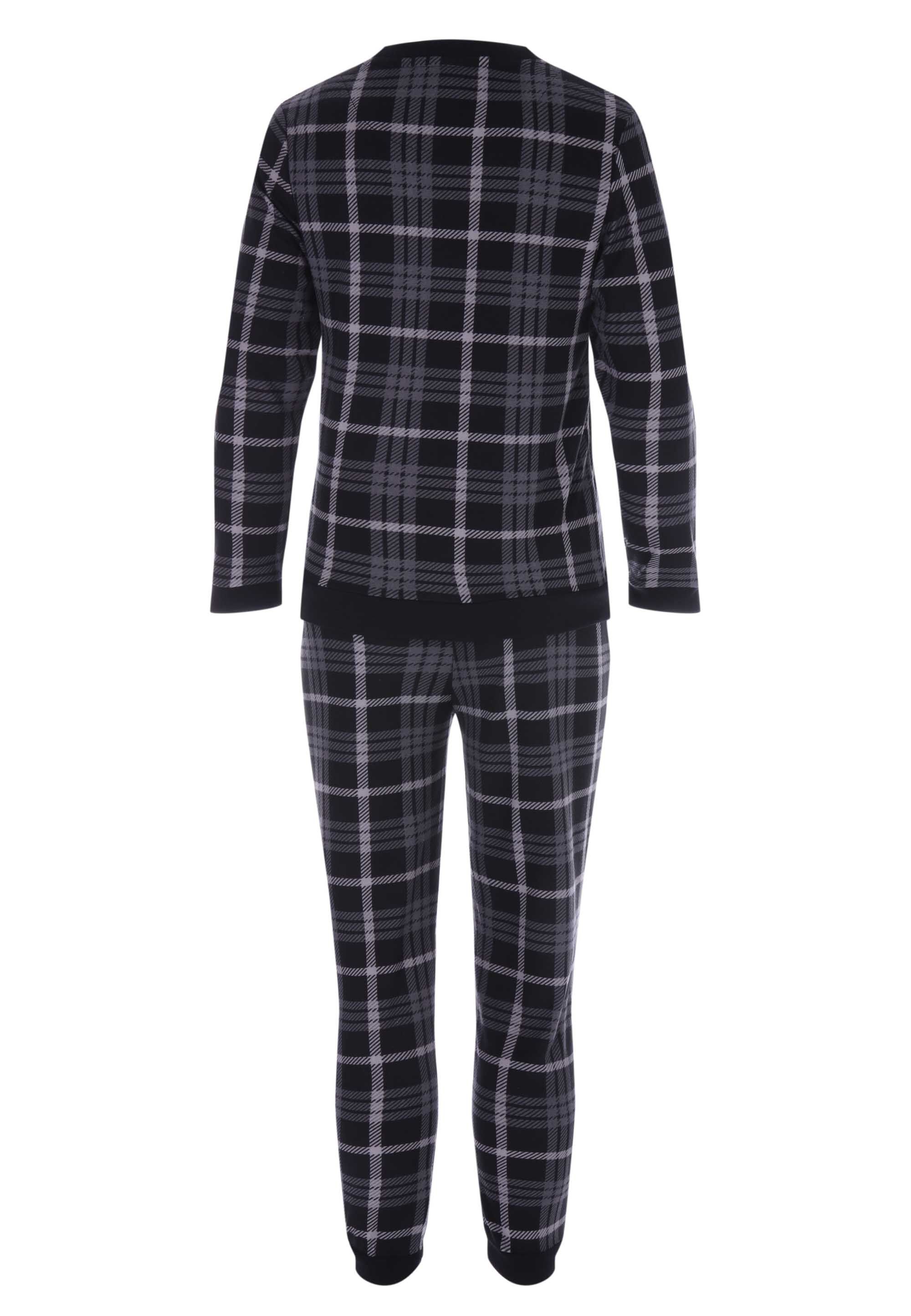 Older Boys Black Grey Check Fleece Pyjama Gift Set