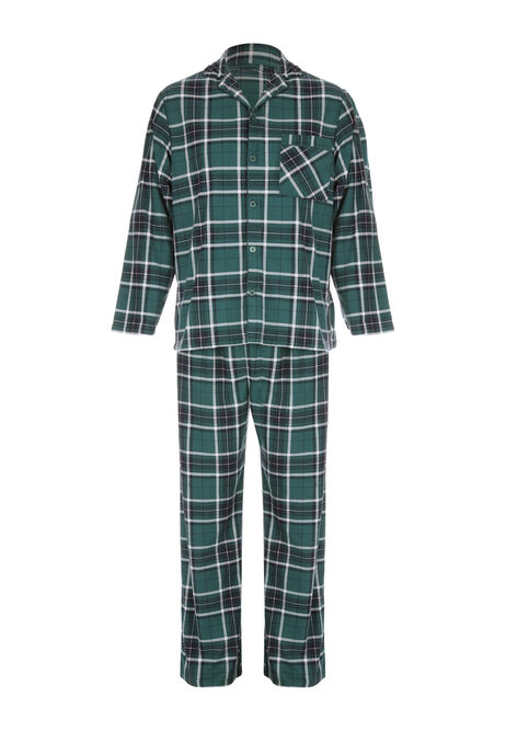 Mens Dark Green & Navy Check Pyjama Set
