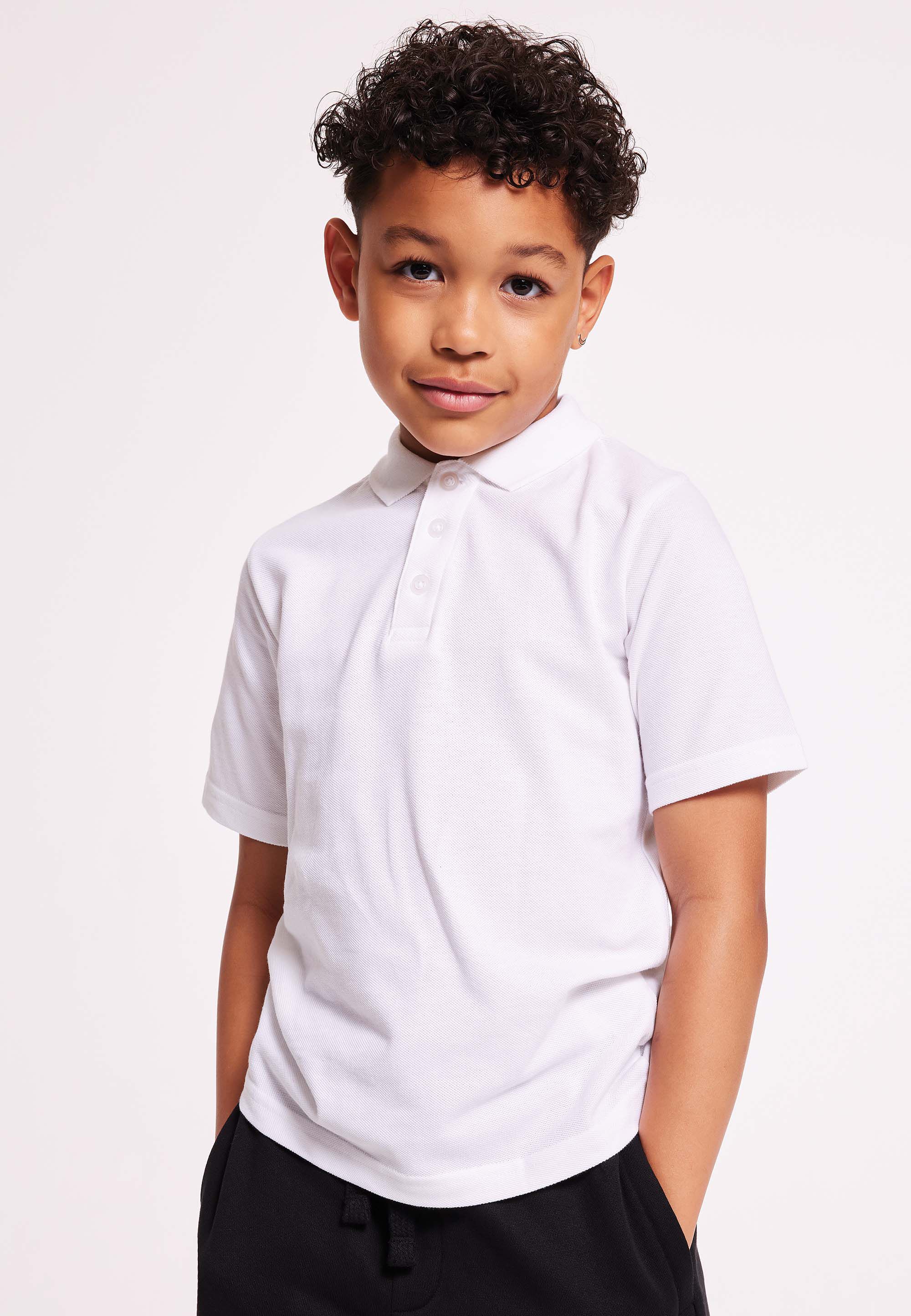 Boys 2pk White School Polo Shirts Peacocks