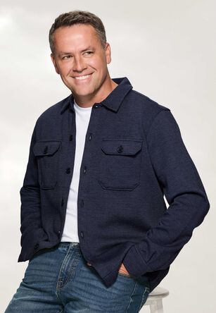 Mens Navy Textured Sweat Shirt Jacket
