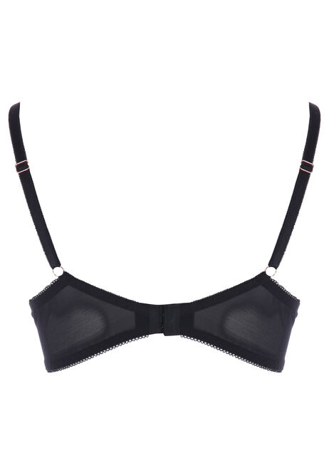 Womens Black Floral Lace Non Padded Bra (B-E)