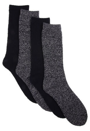 Mens 2 Pack Black Plain Thermal Ankle Socks