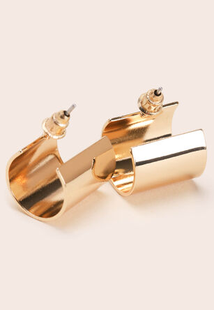 Womens Gold Sleek Mini Hoop Earrings
