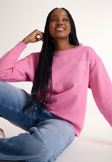 Womens Pink Print Sweatshirt