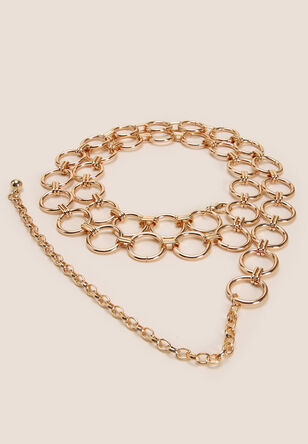 Womens Gold Chain Loop Belt