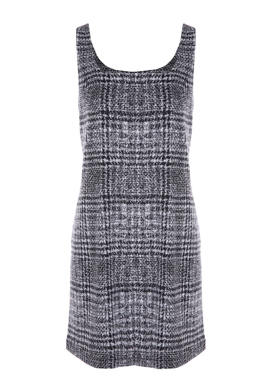 Womens Black White Checked Pinafore Dress Peacocks