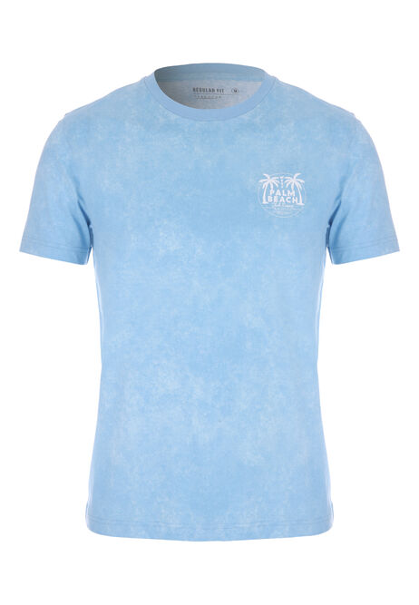 Mens Spray Design Blue T-Shirt 
