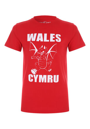 Older Boys Red Cool Cymru T-Shirt Wales