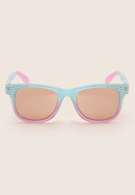 Girls Blue and Pink Diamante Sunglasses