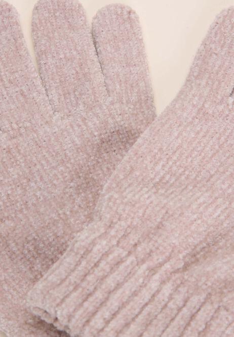 Womens Oatmeal Chenille Gloves