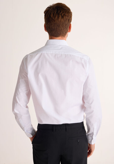 Mens White Classic Fit Long Sleeve Shirt