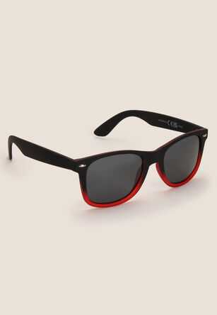 Mens Red Ombre Polarised Retro Sunglasses