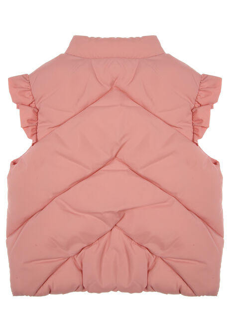 Younger Girls Pale Pink Padded Chevron Gilet