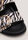 Womens White Zebra Print Oversized Buckle Footbed Sandals