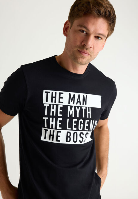 Mens Black & White The Boss T-shirt