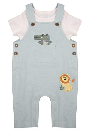 Baby Boys Blue Jungle Dungarees Set