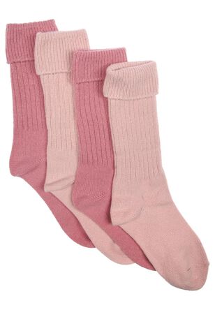 Womens 2pk Pink Cosy Ribbed Socks