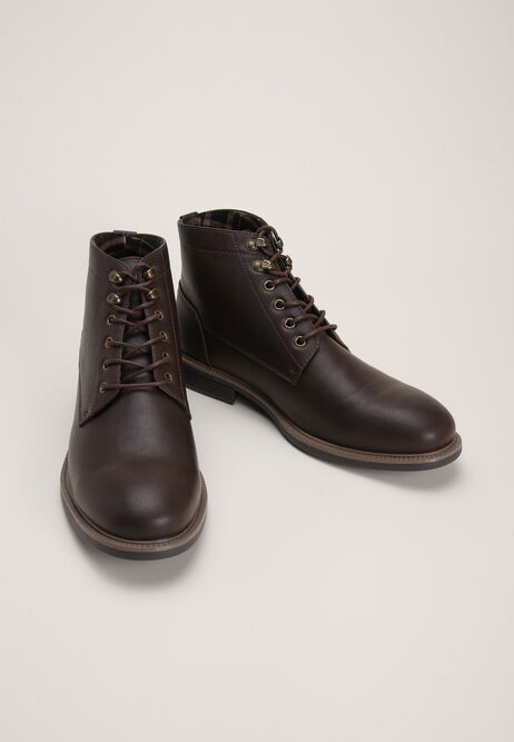 Mens Chocolate Brown Lace Up Hiker Boots