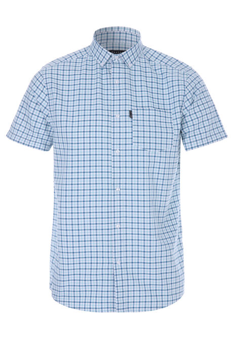 Mens Turquoise Oxford Check Shirt