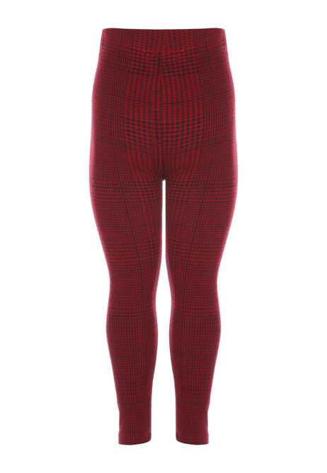Younger Girls Red Check Ponte Leggings