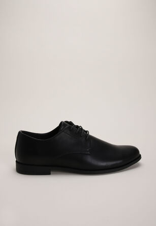 Mens Black Lace Up Derby Shoes