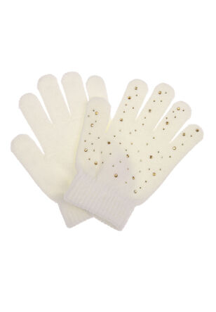 Older Girls Cream Gem Gloves