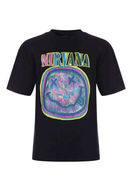 Older Boys Nirvana Black Band T-Shirt