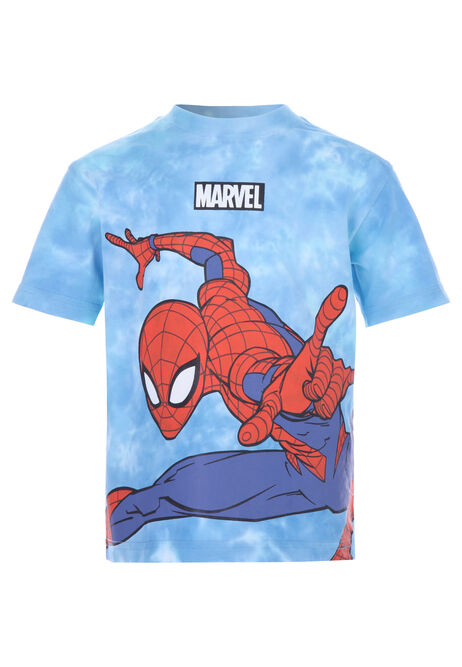 Younger Boys Blue Tie-Dye Spider-Man T-Shirt