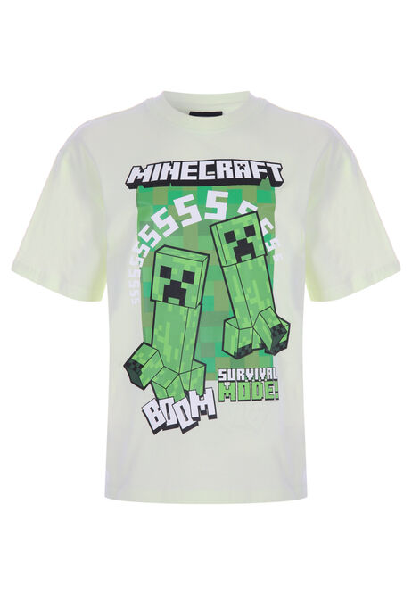 Older Boys Lime Minecraft Graphic Print T-Shirt
