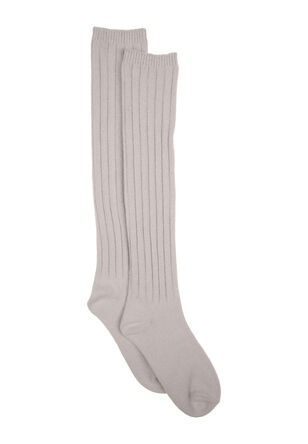 Womens Grey Chenille Slouch Socks
