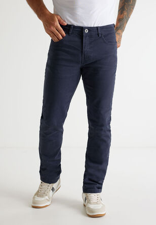 Mens Navy Slim Fit Twill Trousers 