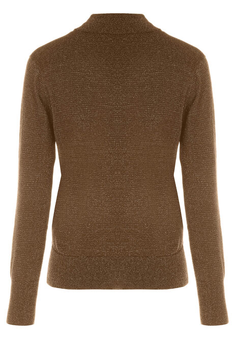 Womens Gold Sparkle Cut Out Jumper