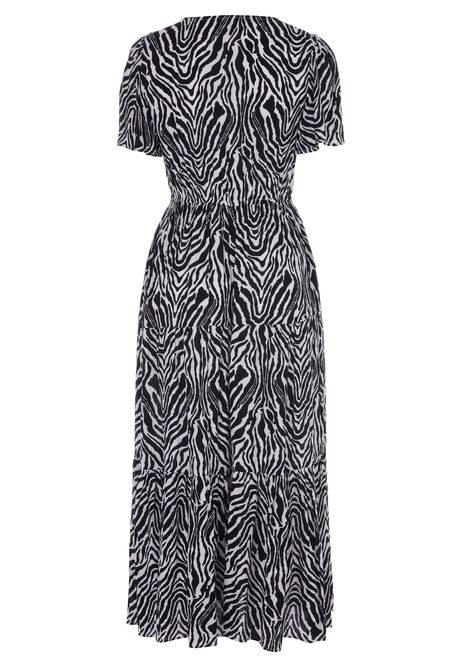 Womens Black and White Zebra Print Dress