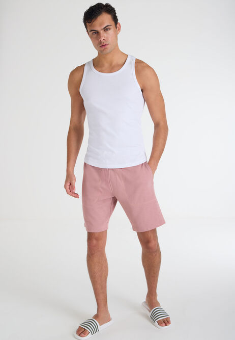 Mens Pink Casual Sweat Shorts