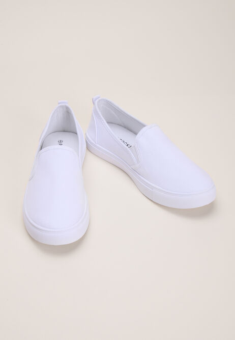 Womens White Skater Canvas Trainers