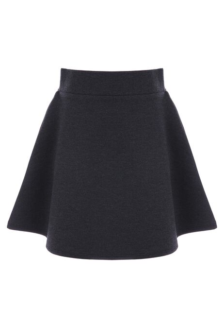 Girls Charcoal Grey Plain Ponte School Skirt