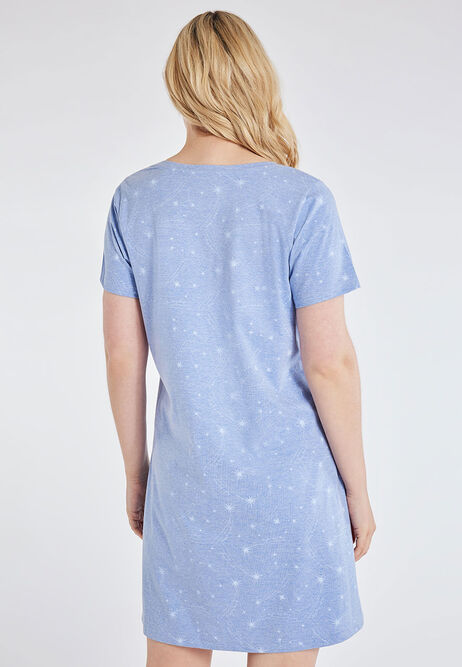 Womens Blue Denim Star Nightdress
