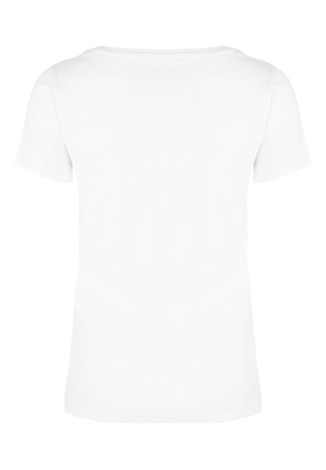Womens White Cotton V-Neck T-Shirt