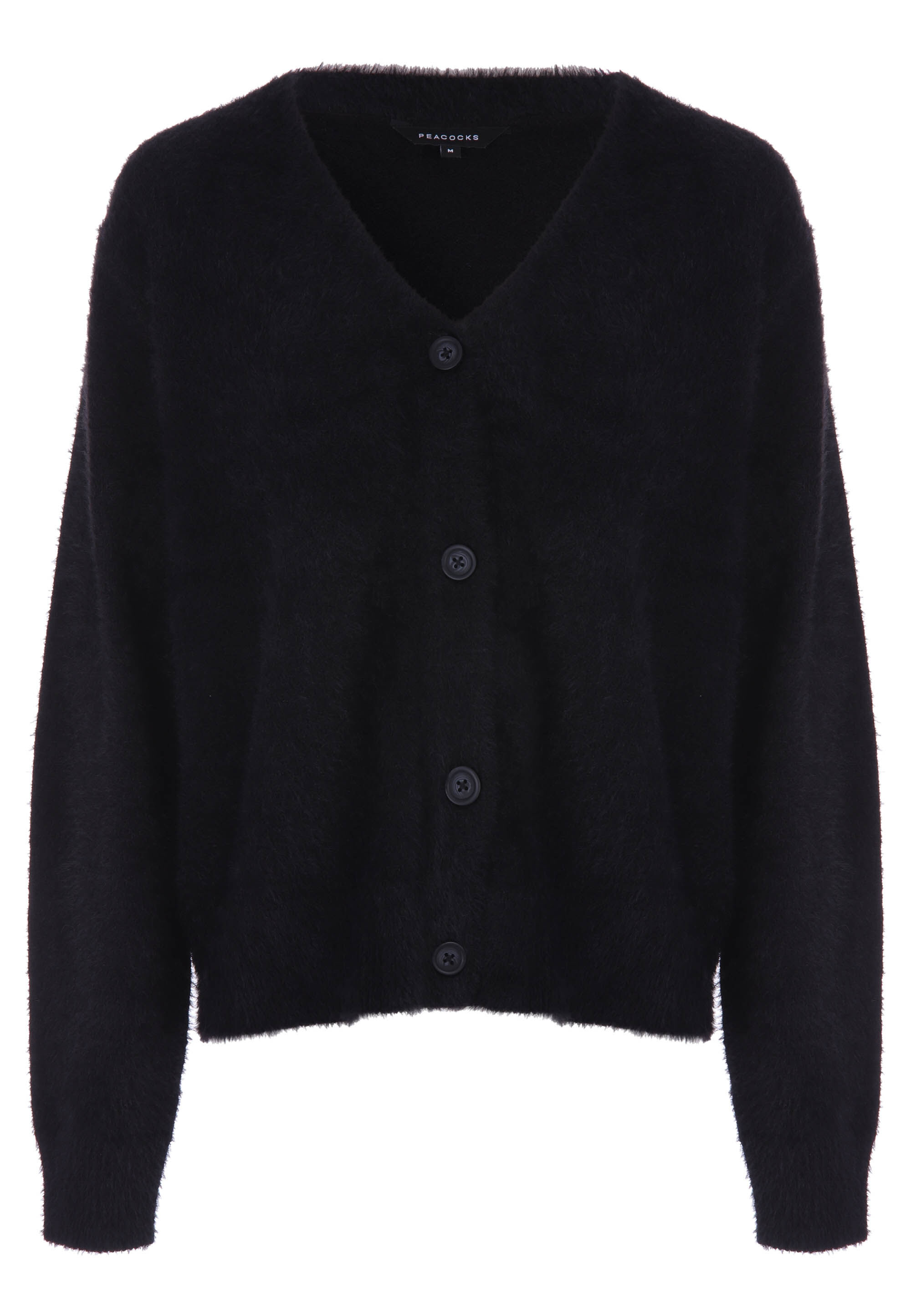 Womens Black Lash Button Cardigan Peacocks