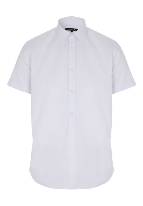 Mens White Classic Fit Short Sleeve Shirt